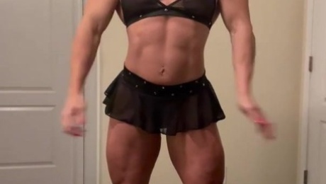 Short Skirt Muscle Posing