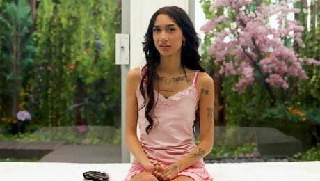 Tattooed Katie wearing lingerie gets fucked in HD POV video