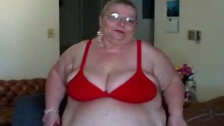 Extremely fat and ugly mature lady dancing on