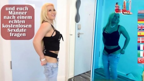 German blonde housewife persuaded for private porn