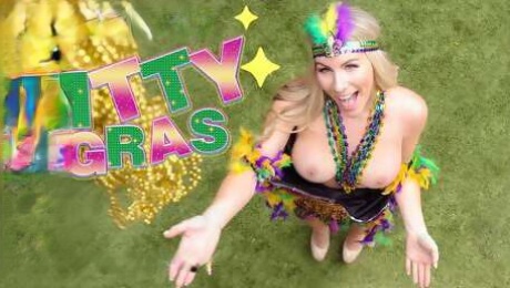 Milf Bombshell Bunny Madison Celebrates Mardi Gras With Hardcore Doggystyle With Her Young BF