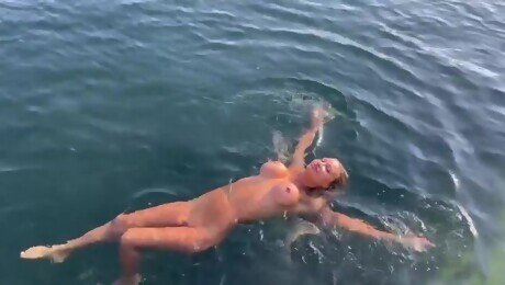 Monika Fox Morning Swimming Naked In The Bay