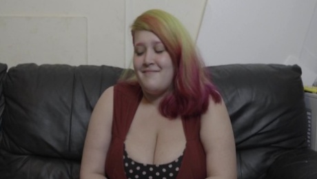 Busty BBW teen spreads her legs and toys with herself for the camera - Mist Productions
