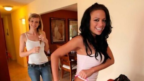 Sweet girls Charity Lane and Amanda Tate VS big dick in POV